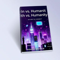 A dynamic book cover design showcasing a cityscape constructed from blocky digital pixels, exuding a futuristic vibe