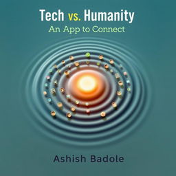 A captivating book cover design featuring small concentric circles radiating from a singular glowing point in the center, symbolizing the ripple effect of interpersonal connections