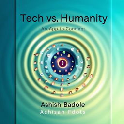 A captivating book cover design featuring small concentric circles radiating from a singular glowing point in the center, symbolizing the ripple effect of interpersonal connections