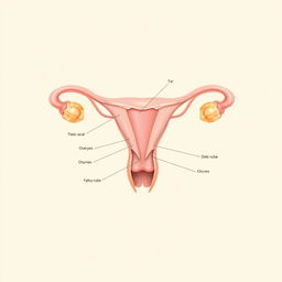 An artistic representation of the female anatomy, focusing on an anatomical diagram style