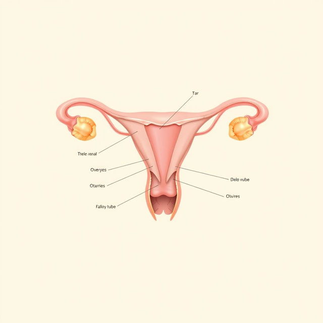 An artistic representation of the female anatomy, focusing on an anatomical diagram style