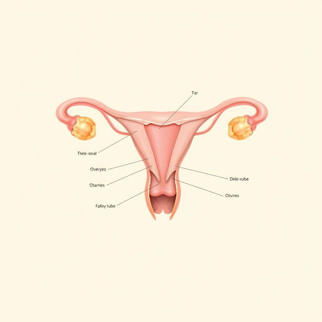 An artistic representation of the female anatomy, focusing on an anatomical diagram style