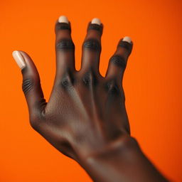 A beautifully detailed and expressive image of a black hand, showcasing its features and textures with elegance