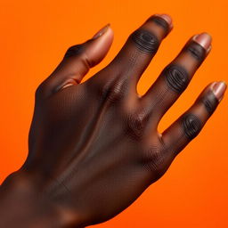 A beautifully detailed and expressive image of a black hand, showcasing its features and textures with elegance