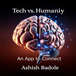 A visually stunning book cover featuring a large, detailed image of a brain, where one half flawlessly represents a human brain with natural flesh tones and warm highlights, symbolizing human intellect and emotion