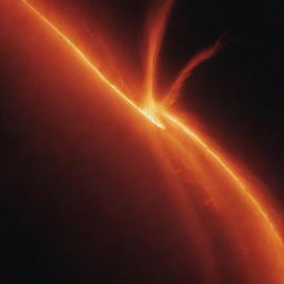 Visualize a solar tornado: a swirling column of plasma, radiating intense, fiery glow reaching thousands of miles high against the backdrop of the solar surface's turbulent inferno