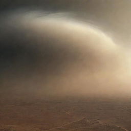 Visualise a tornado on Mercury: a swirling dust storm against a barren, crater-pocked landscape, with the intense sunlight casting long, harsh shadows