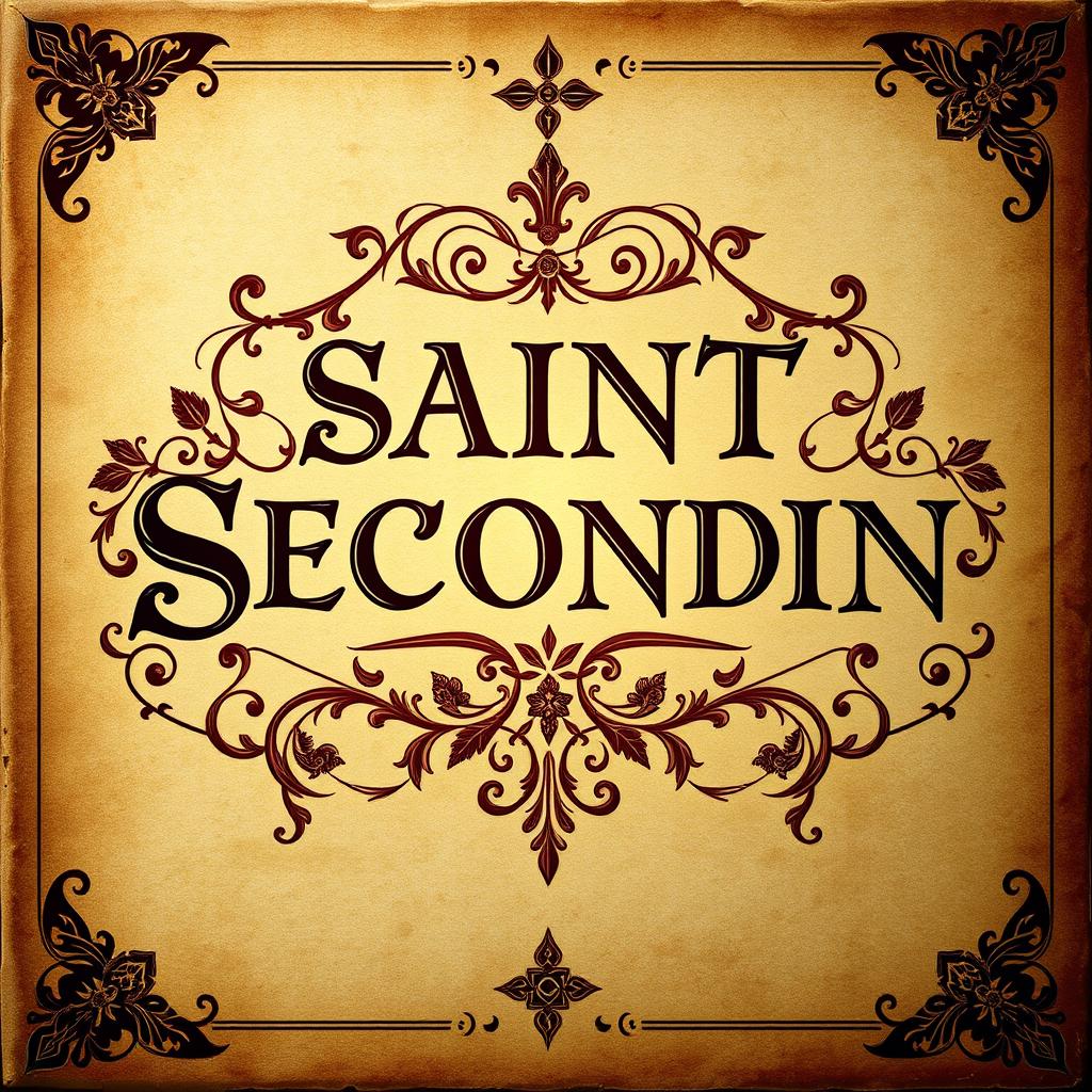 A vintage book cover featuring the title 'SAINT SECONDIN' in an ornate, elegant font