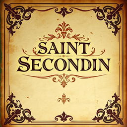 A vintage book cover featuring the title 'SAINT SECONDIN' in an ornate, elegant font