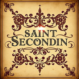 A vintage book cover featuring the title 'SAINT SECONDIN' in an ornate, elegant font