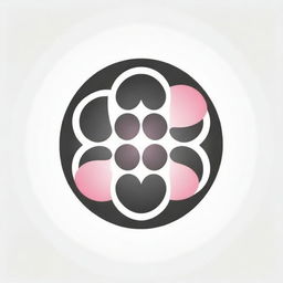 Create a graphic logo of the Flower of Life with the sun, having 8 white and pink petals, for company usage.