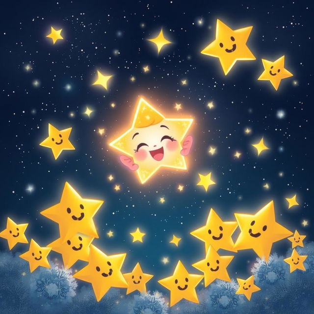 Twinkle joyfully reunites with her family of stars, her glow radiating brightly among them in the vast night sky