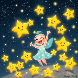 Twinkle joyfully reunites with her family of stars, her glow radiating brightly among them in the vast night sky