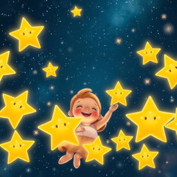 Twinkle joyfully reunites with her family of stars, her own glow radiating brightly among them in the vast night sky