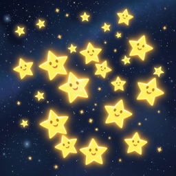 Twinkle joyfully reunites with her family of stars, her own glow radiating brightly among them in the vast night sky