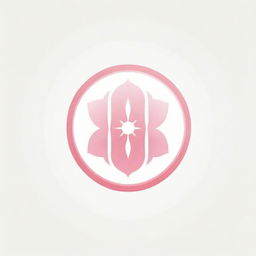 A clean, white and pink graphic logo featuring the Flower of Life with a sun at its core having eight petals for corporate use