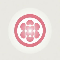 A clean, white and pink graphic logo featuring the Flower of Life with a sun at its core having eight petals for corporate use