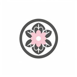 A clean, white and pink graphic logo featuring the Flower of Life with a sun at its core having eight petals for corporate use