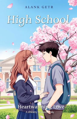 A book cover featuring a romantic scene set in a high school environment