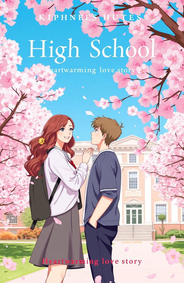 A book cover featuring a romantic scene set in a high school environment