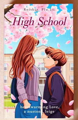 A book cover featuring a romantic scene set in a high school environment