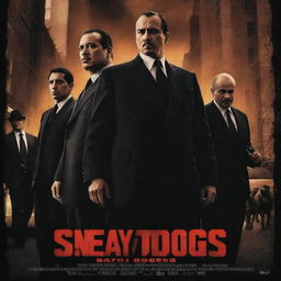 Action film poster for a movie titled 'Sneaky Dogs' showcasing the story of the biggest mafia gang in the city