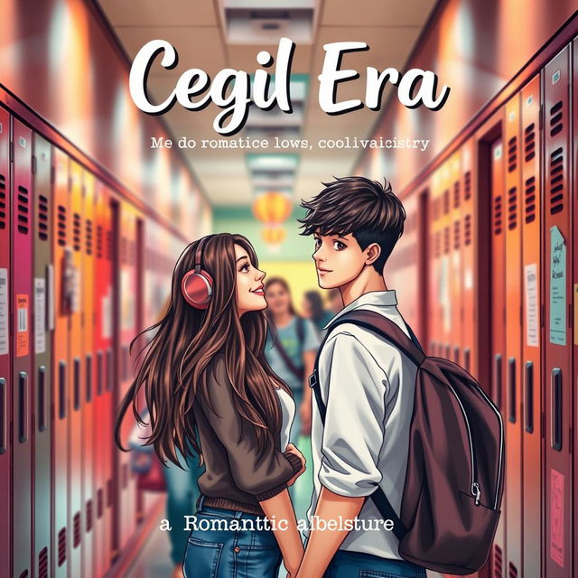 A book cover for a romantic story titled 'Cegil Era,' set in a vibrant school atmosphere
