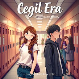 A book cover for a romantic story titled 'Cegil Era', focusing on unrequited love in a school setting