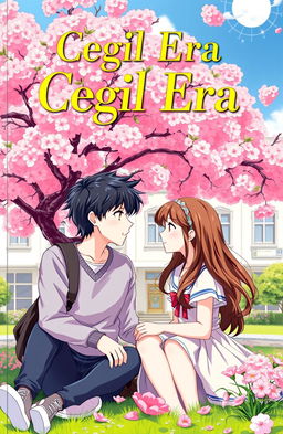 A captivating book cover depicting a high school love story with the title 'Cegil Era'