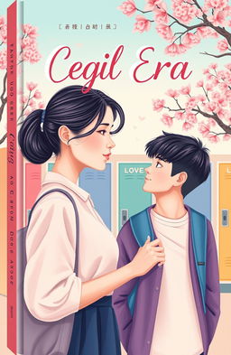 A book cover design titled 'Cegil Era' featuring a romantic school setting