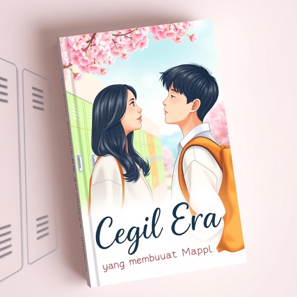 A book cover design titled 'Cegil Era' featuring a romantic school setting