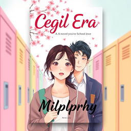 A novel cover design titled 'Cegil Era' showcasing a romantic school theme