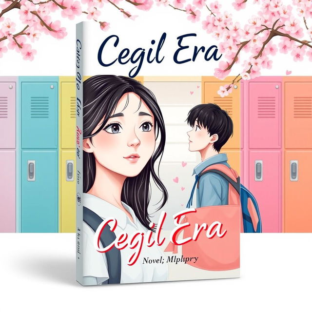 A novel cover design titled 'Cegil Era' showcasing a romantic school theme