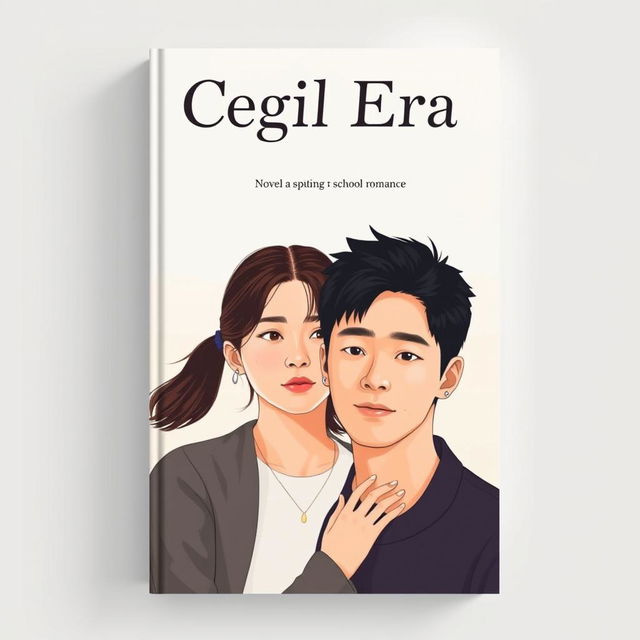 A novel cover design titled 'Cegil Era' that captures a simple yet captivating school romance theme