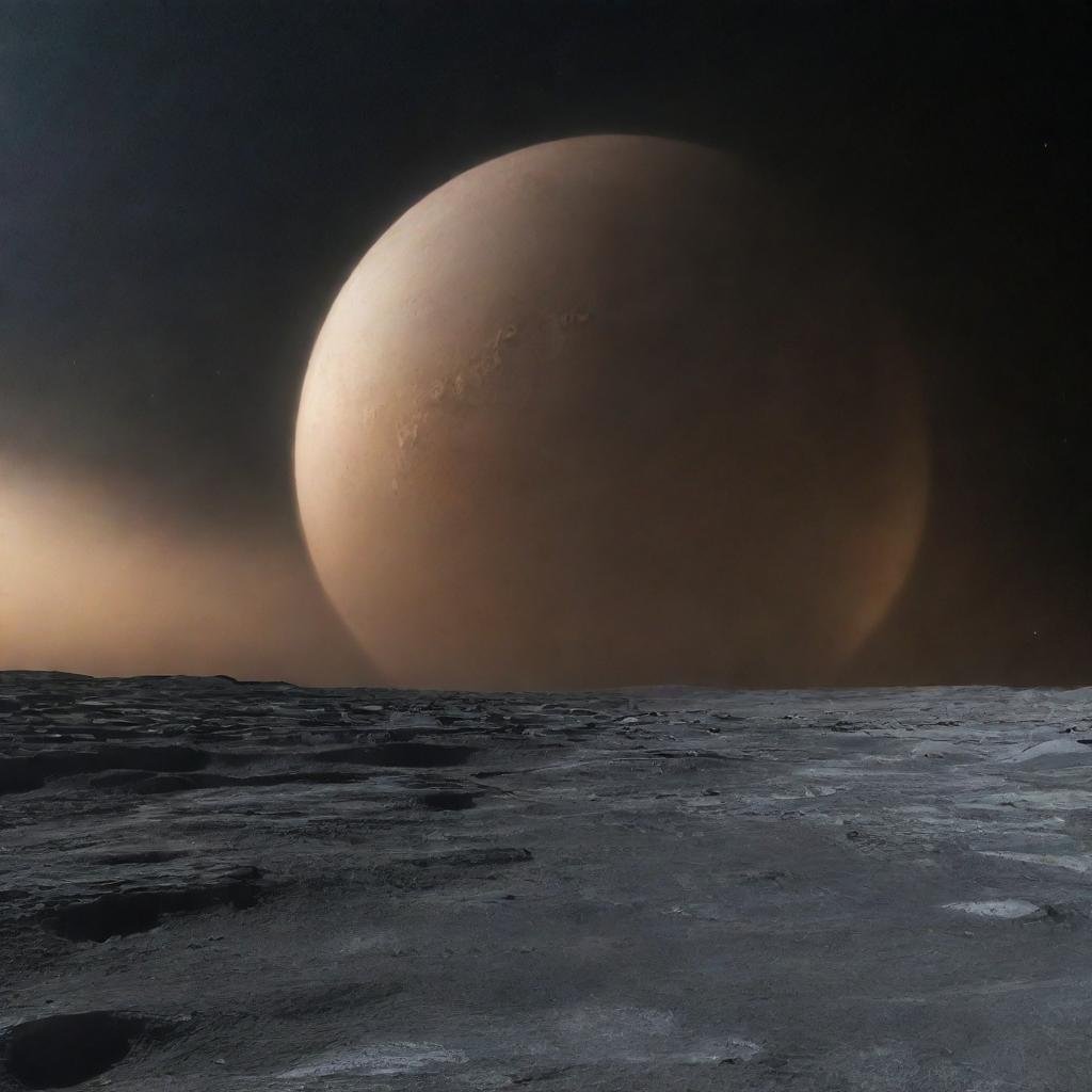 Imagine a hypothetical tornado on Pluto: an icy twister rising from its stark, frozen landscape against the backdrop of the distant Sun