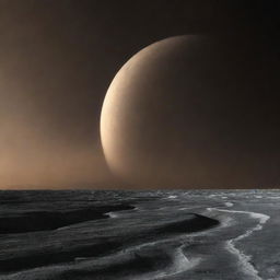 Imagine a hypothetical tornado on Pluto: an icy twister rising from its stark, frozen landscape against the backdrop of the distant Sun