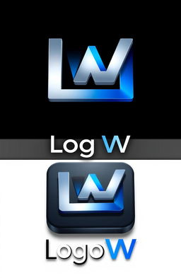 A modern and sleek logo design for 'LogoW', featuring an elegant and minimalist aesthetic