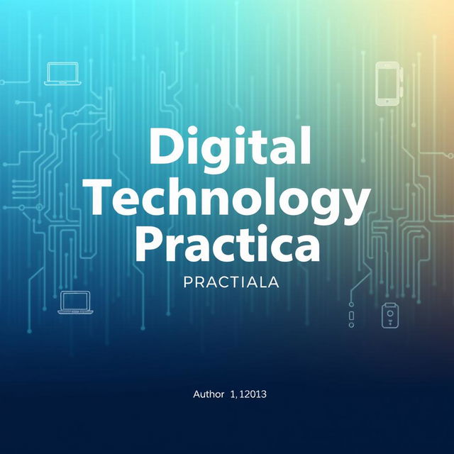 A professional and modern cover page design for a 'Digital Technology Practica' work