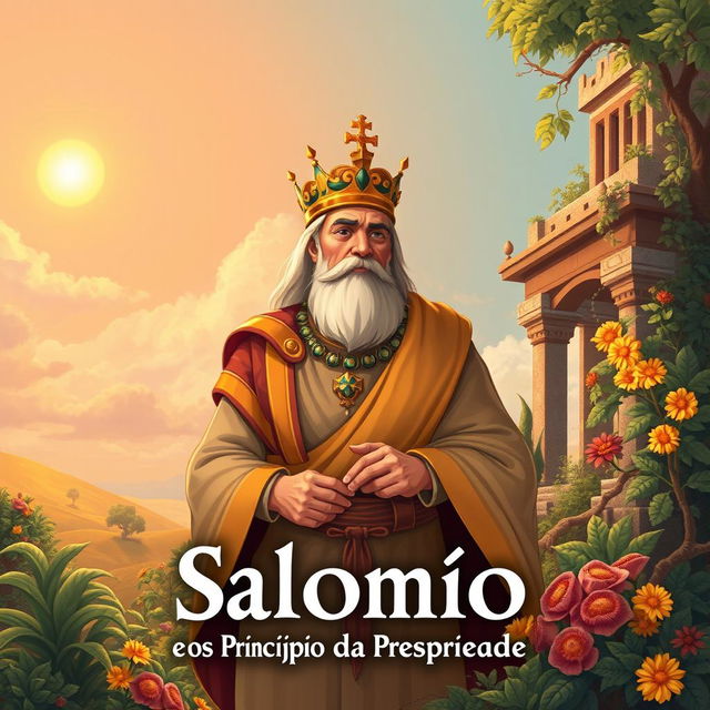 Uma capa impressionante para o e-book intitulado 'Salomão e os Princípios da Prosperidade'