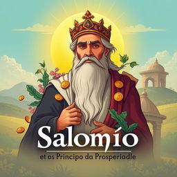 Uma capa impressionante para o e-book intitulado 'Salomão e os Princípios da Prosperidade'