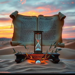 An artistic representation inspired by the themes of Ecclesiastes, featuring an ancient scroll unfurling with handwritten verses