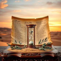 An artistic representation inspired by the themes of Ecclesiastes, featuring an ancient scroll unfurling with handwritten verses