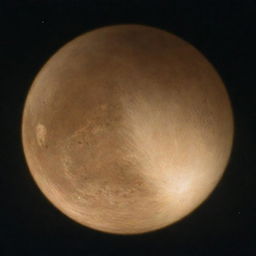 Visualize Venus, the brightest planet in our solar system, emanating a brilliant, steady light due to its dense cloud cover reflecting sunlight, set against the starry night sky