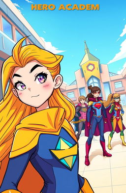 A vibrant and dynamic illustration of a teenage girl with bright, expressive features and a determined look