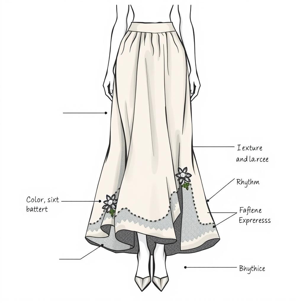 A detailed illustration of a fashion figure showcasing a round body shape silhouette