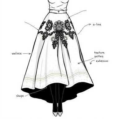 Educational Illustrations of Fashion Design: A-line & Circle Skirts  Explained