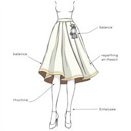 A detailed illustration of a fashion figure showcasing a round body shape silhouette