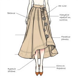 A detailed illustration of a fashion figure showcasing a round body shape silhouette