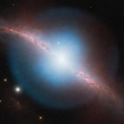 A white dwarf star shining brightly against a vivid nebula background, with close planets reflecting its brilliant light.