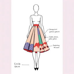 A clean illustration featuring a fashion design sketch of a round body shape silhouette